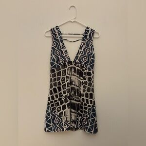 Geometric Print Sleeveless Dress